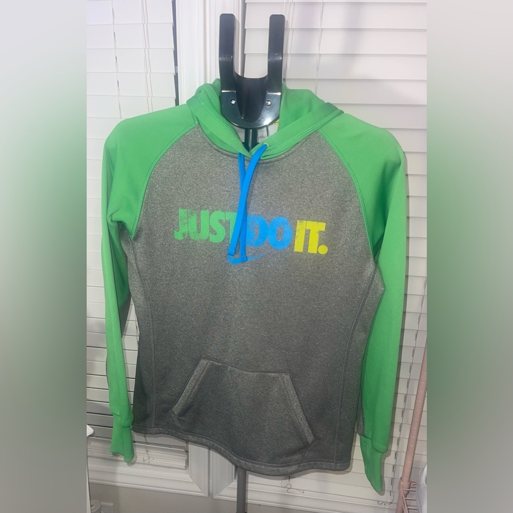 Nike Green and Gray Therma-Fit Hoodie